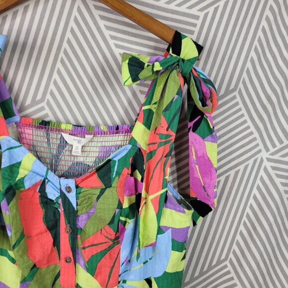 NEW Terra Sky Tropical Hawaiian Dress Plus 0X 14W Floral Shirred Top Stretch - Picture 4 of 9